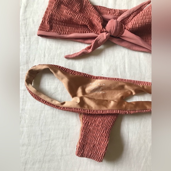 NWOT SIE SWIM Rose Gold Smocked Bikini Set - Picture 2 of 9